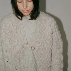 Lauren Manoogian Handknit Aran Cardigan In Aspen