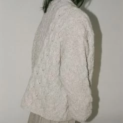 Lauren Manoogian Handknit Aran Cardigan In Aspen