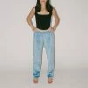 PRISCAVera Velour Track Pants In Dusty Blue Clothing