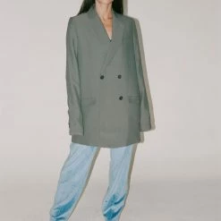 PRISCAVera Double Breasted Suit Jacket In Graphite