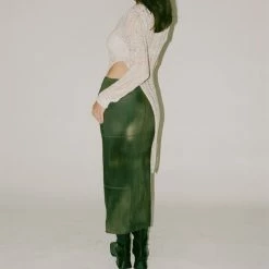 Paloma Wool Turtle Skirt In Dark Khaki