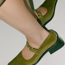 Paloma Wool Betta Mary Jane In Light Khaki Green Shoes