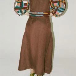 Clothing Sea NY Camryn Crochet Puff-Sleeve Combo Dress