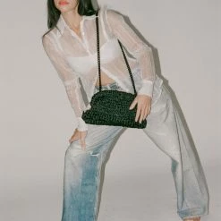 Accessories Maria La Rosa Game Tricot Bag In Nude