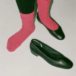 Baserange Rib Ankle Socks In Cuan Pink Accessories