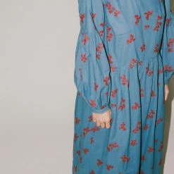 Caron Callahan Violetta Dress In Blue/Syrah