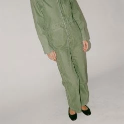 Caron Callahan Embroidered Fincher Jumpsuit In Moss Clothing