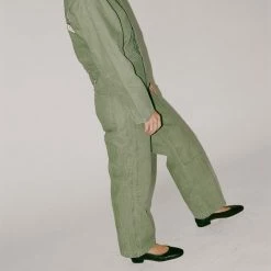 Caron Callahan Embroidered Fincher Jumpsuit In Moss Clothing