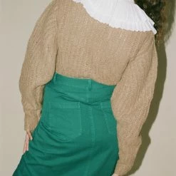 Sea NY Octavia V-Neck Pullover In Khaki Clothing