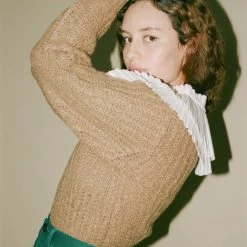 Sea NY Octavia V-Neck Pullover In Khaki Clothing