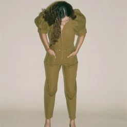 Sea NY Metta Denim Jumpsuit In Olive