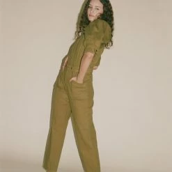 Sea NY Metta Denim Jumpsuit In Olive