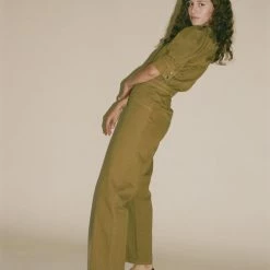 Sea NY Metta Denim Jumpsuit In Olive