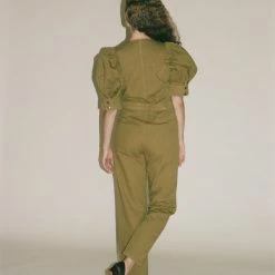 Sea NY Metta Denim Jumpsuit In Olive