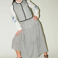 Caron Callahan Pixie Skirt In Sage Plaid