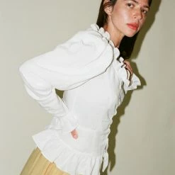 Maryam Nassir Zadeh Faustina Top In White Clothing