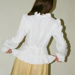 Maryam Nassir Zadeh Faustina Top In White Clothing