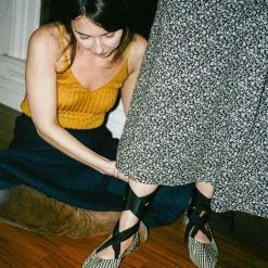 TRADEMARK Sylvie Gingham Ballet Flat In Black/Cream Shoes