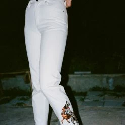Clothing PRISCAVera Embroidered Jeans In White