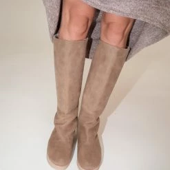 Lauren Manoogian Tall Lined Boot In Burnt Umber Shoes