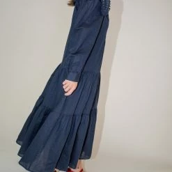 Clothing Sea NY Luna Linen L/S Dress In Navy