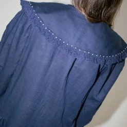 Clothing Sea NY Luna Linen L/S Dress In Navy