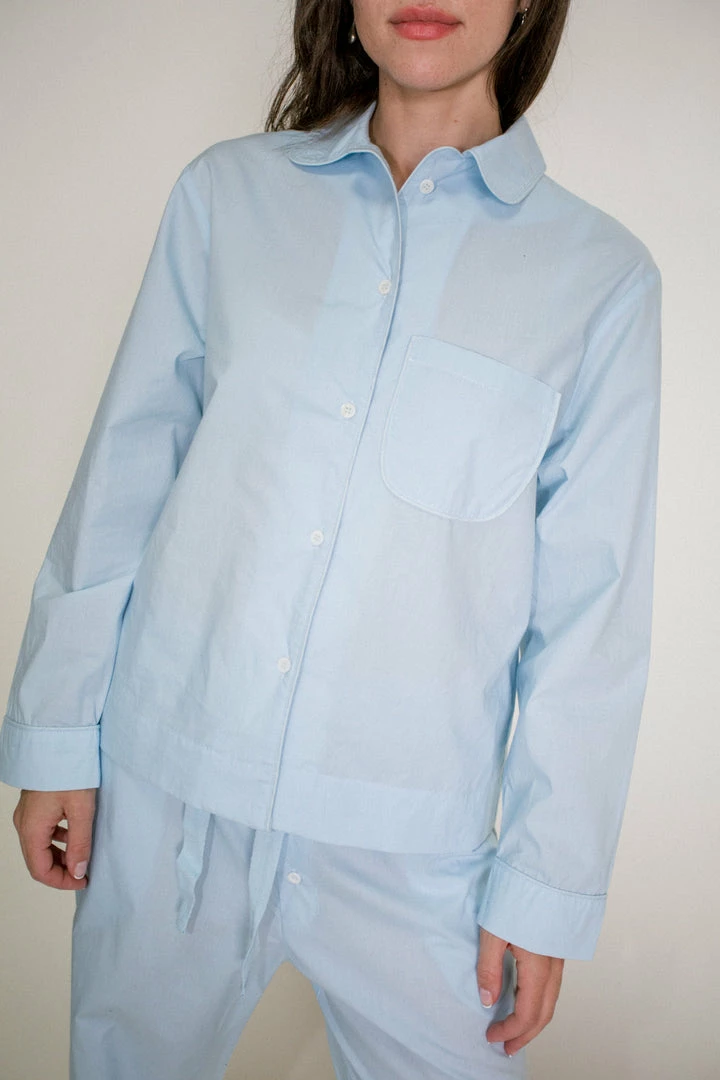 Flash Sale 𧨠Clothing Baserange Rise Pajama π Shirt In Blue β 3 Clothing Baserange Rise Pajama Shirt In Blue