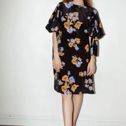 Clothing No.6 Adelaide Dress In Espresso Painted Bouquet