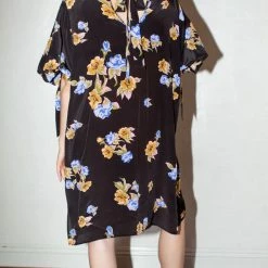 Clothing No.6 Adelaide Dress In Espresso Painted Bouquet