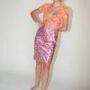PRISCAVera Slip Skirt In Leopard Orchids