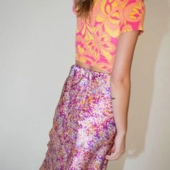 PRISCAVera Slip Skirt In Leopard Orchids