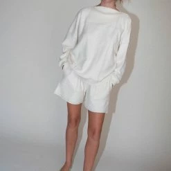 Clothing Baserange Cobble Sweat Short In Ecru