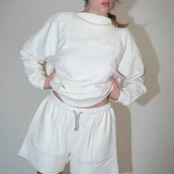 Clothing Baserange Cobble Sweat Short In Ecru