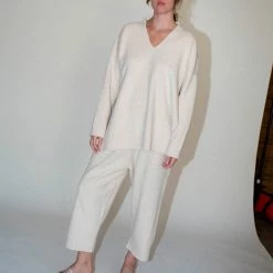 Clothing Lauren Manoogian Rib Pocket Pants In Natural