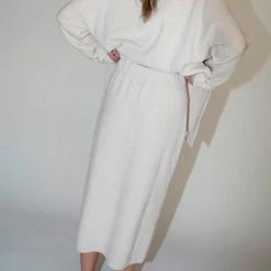 Clothing Lauren Manoogian Rib Pocket Skirt In Natural