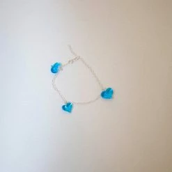 Discount 🧨 Maryam Nassir Zadeh Three Hearts Bracelet/Anklet In Sky Jewelry ❤️ 9 Maryam Nassir Zadeh Three Hearts Bracelet/Anklet In Sky Jewelry