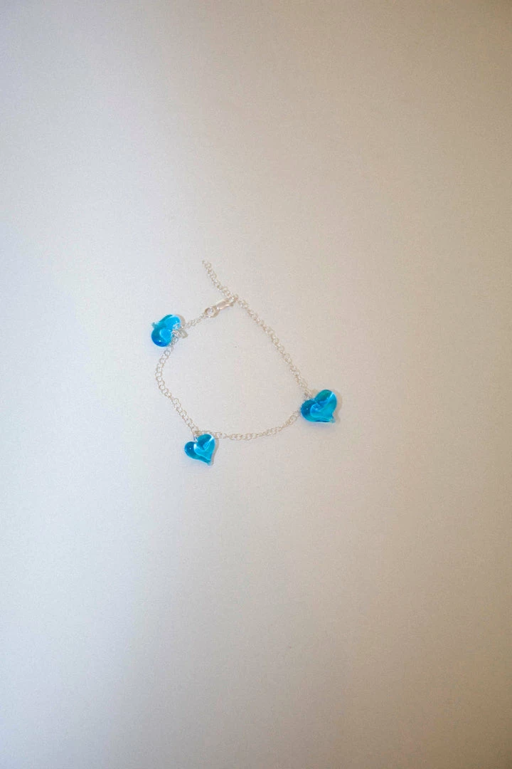 Discount 🧨 Maryam Nassir Zadeh Three Hearts Bracelet/Anklet In Sky Jewelry ❤️ 6 Maryam Nassir Zadeh Three Hearts Bracelet/Anklet In Sky Jewelry