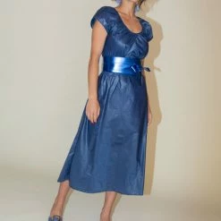 Maryam Nassir Zadeh Obi Belt In Lapis Accessories