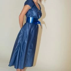 Maryam Nassir Zadeh Obi Belt In Lapis Accessories