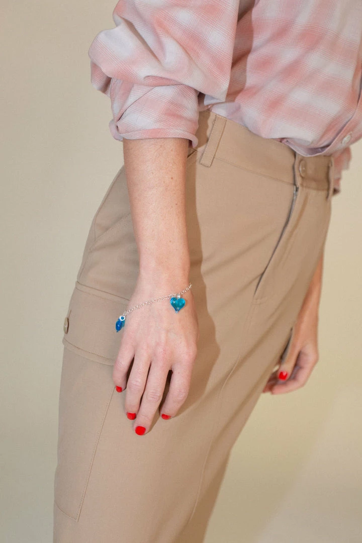 Discount 🧨 Maryam Nassir Zadeh Three Hearts Bracelet/Anklet In Sky Jewelry ❤️ 3 Maryam Nassir Zadeh Three Hearts Bracelet/Anklet In Sky Jewelry