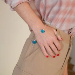 Discount 🧨 Maryam Nassir Zadeh Three Hearts Bracelet/Anklet In Sky Jewelry ❤️ 8 Maryam Nassir Zadeh Three Hearts Bracelet/Anklet In Sky Jewelry