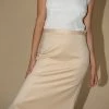 Ryan Roche Pencil Skirt In Champagne