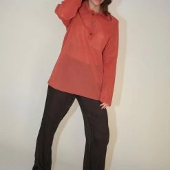 Our Legacy Big Piquet Top In Crimson Red Clothing