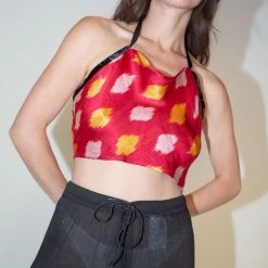 Clothing 100% Silk Carpathia Top In Pomegranate