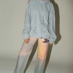 PRISCAVera Oversized Hoodie In Melange Grey