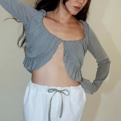 Clothing Paris Georgia Cropped Cardi In Stone