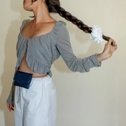 Maryam Nassir Zadeh Carnation Scrunchie In White Accessories