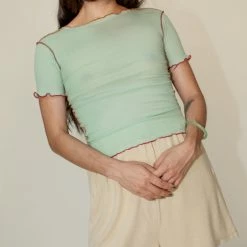 Clothing Baserange Vein Tee In Bar Green