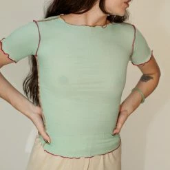 Clothing Baserange Vein Tee In Bar Green