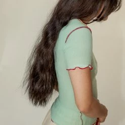 Clothing Baserange Vein Tee In Bar Green